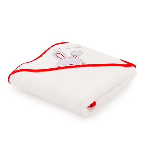 Sortie de bain rouge lapin