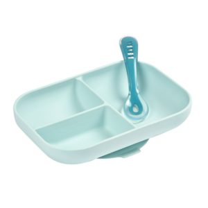 Set silicone compartimenté bleu