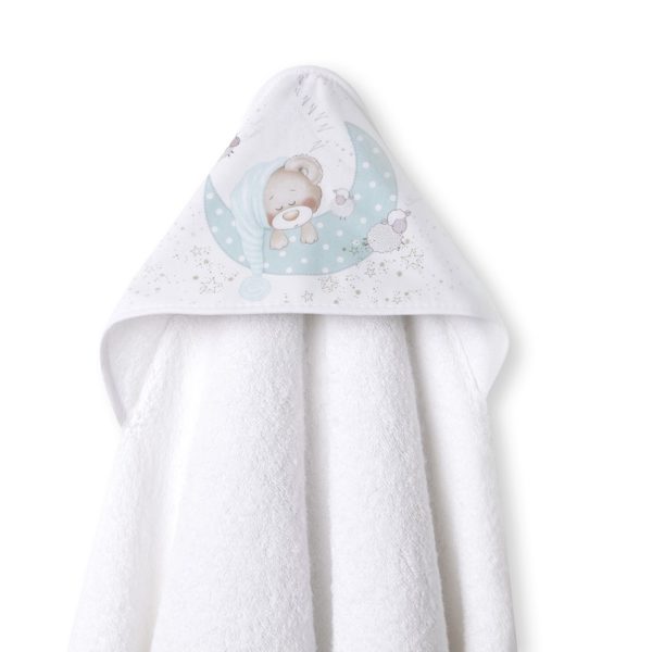 Carré de bain ourson vert d'eau