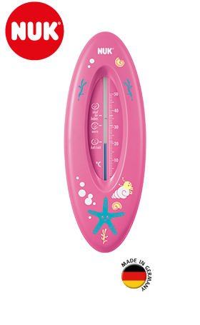 Le thermomètre de bain NUK assure du plaisir dans le bain.
