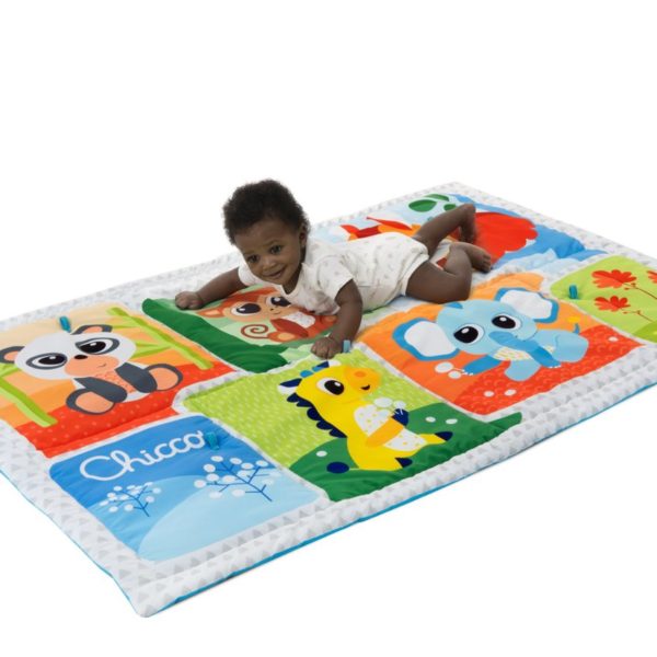 Chicco Tapis de la forêt XXL, Tapis de Jeu pour Enfants avec Animaux de la Forêt, Tapis Extra Large 135 x 90 cm, Doux et Coloré -