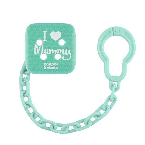 Canpol babies Attache Sucette I LOVE MUMMY vert d'eau