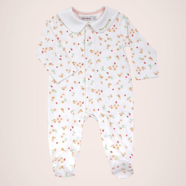 Grenouillère Fraise Kaki petit trésor