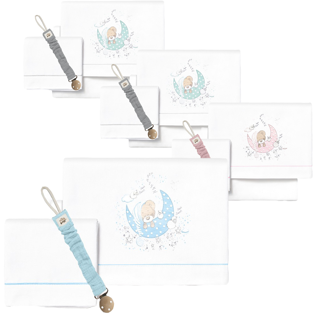 Parure de lit Inter baby vert d'eau