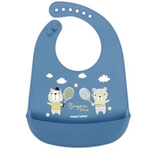 Canpol babies Bavoir silicone avec poche - BLEU
