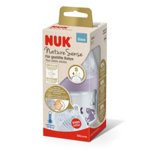 NUK BIBERON NATURE SENSE EN VERRE TAILLE S 120ML VIOLET