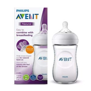 Philips Avent Biberon Natural Bleu 1M+ 260ml  Photo non contractuelle Philips Avent Biberon Natural Bleu 1M+ 260ml