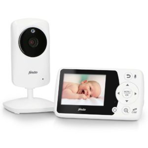 Babyphone avec caméra et écran couleur blanc de 2,4 pouces