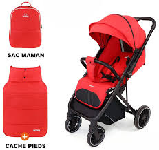 Poussette Quotidiano réversible et compacte rouge – Prima