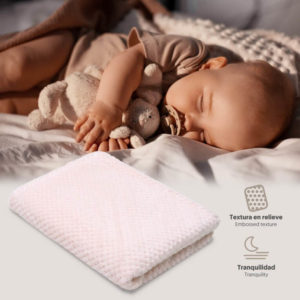Plaide Pop Corn Interbaby rose poudré