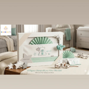 Parure de lit vert d'eau Ourson Nafnaf