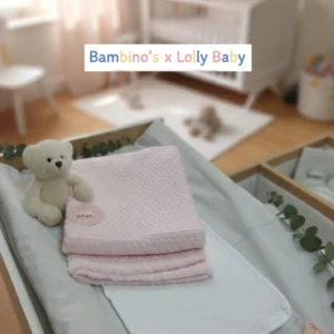 Matela de change avec plaide Pop Corn rose poudré