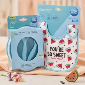 Bol anti dérapant avec bavoir repas imperméable