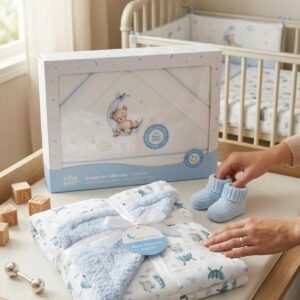 Parure lit ourson bleu Interbaby