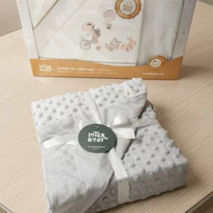 Plaide gris a pois interbaby