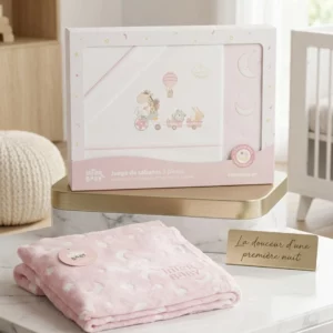 Parure de lit rose Girafe