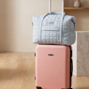 Sac Matelassé vert d'eau avec valisette de maternité