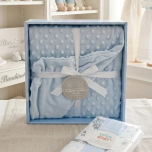 Plaide avec pois bleu Interbaby