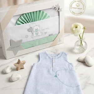 Parure de lit vert d'eau Nafnaf