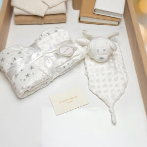 Plaide avec doudou blanche Nafnaf