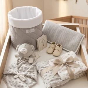 Plaide avec doudou gris Nafnaf