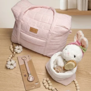 Sac à langer rose poudré