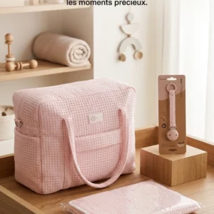 Sac à langer nid d'abeille avec imperméable de change bébé