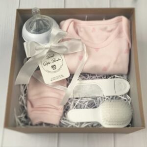 Coffret de naissance rose poudré