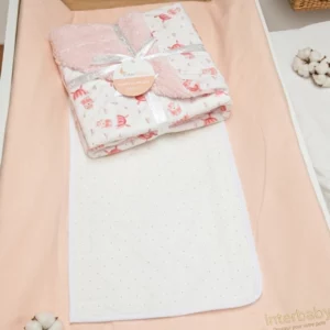 Matela de change saumon avec plaide réversible Inter baby