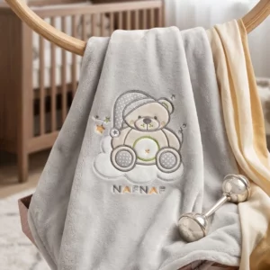 Couverture Ourson gris perlé Nafnaf 120*140