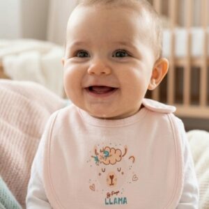 Bavoir Rose poudré bébé