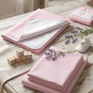Drap housse rose bébé 60*120