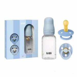 Coffret biberon Bibs +2 sucettes bleu