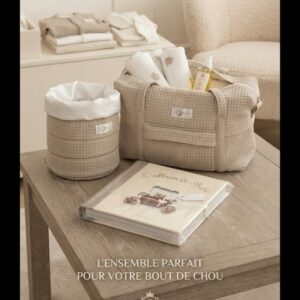 Sac à langer avec panier beige taupe