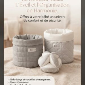 panier de rangement bébé gris perlé