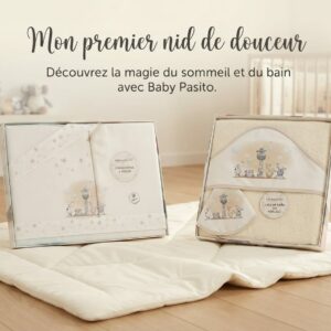 Parure de lit beige  avec carré de bain