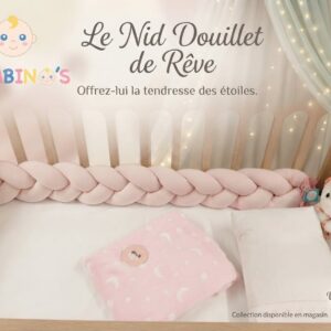 Parure de lit rose poudré avec tresse