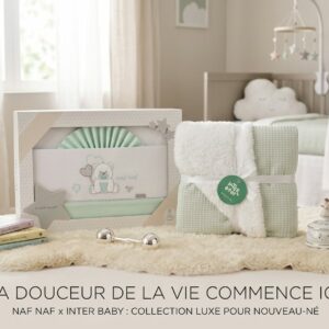 Parure de lit et plaide vert sauge